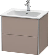 Duravit XSquare Waschtischunterbau 610 mm, 2 Schubkästen, Basalt Matt, wandhängend, Tip-On