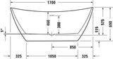 DURAVIT DuraVato Freistehbadewanne oval weiß Acryl 1700x710x690 mm mit Überlauf