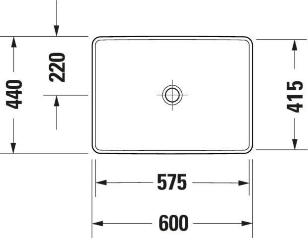 DURAVIT D-Neo Einbauwaschtisch 600 mm Weiß mit WonderGliss – ohne Überlauf & Hahnloch
