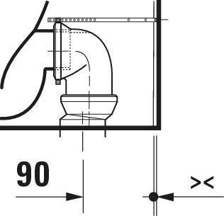 DURAVIT Qatego Stand-WC TS, 600 mm, spülrandlos, weiß – Studio F. A. Porsche Collection