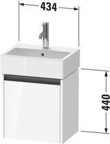 DURAVIT Ketho.2 Waschtischunterbau 434 mm, 1 Tür links, Eiche Terra Matt – Wandhängend