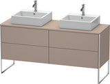 DURAVIT XSquare Waschtischunterbau 1600 mm betongrau matt, 4 Schubkästen, Tip-On, bodenstehend