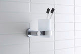DURAVIT D-Code Glashalter Glas rechts Chrom – Wandmontage Zahnputzbecher mit Befestigungsmaterial