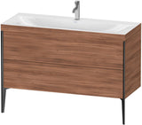 DURAVIT XViu c-bonded Waschtischunterbauset 1200 mm, 2 Auszüge, Nussbaum/Schwarz matt