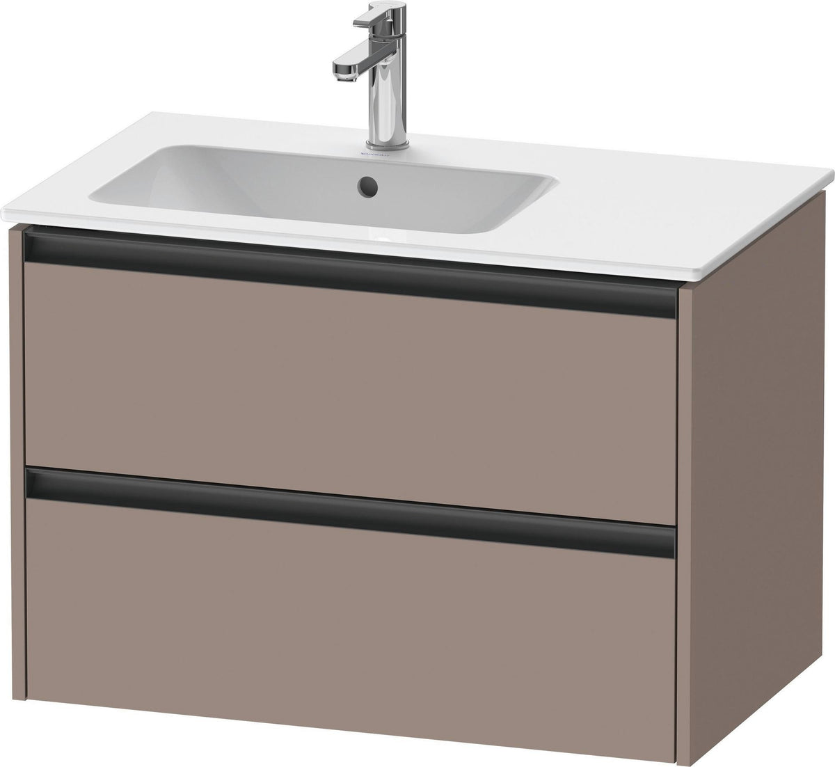 Duravit Ketho.2 Waschtischunterbau wandhängend 810 mm betongrau matt mit 2 Schubkästen
