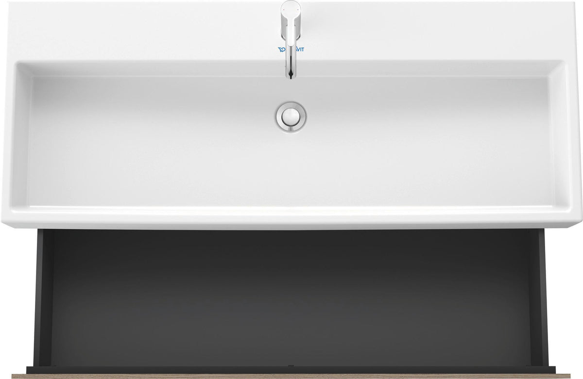 Duravit L-Cube Waschtischunterbau 1184 mm Amerikanisch Nussbaum mit 2 Schubkästen und Tip-On-Technik