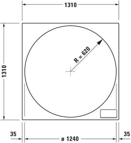 DURAVIT Acryleinleger Blue Moon mit Bedienklappe für 1400x1400 mm – Weißes Sanitäracryl
