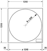 DURAVIT Acryleinleger Blue Moon mit Bedienklappe für 1400x1400 mm – Weißes Sanitäracryl