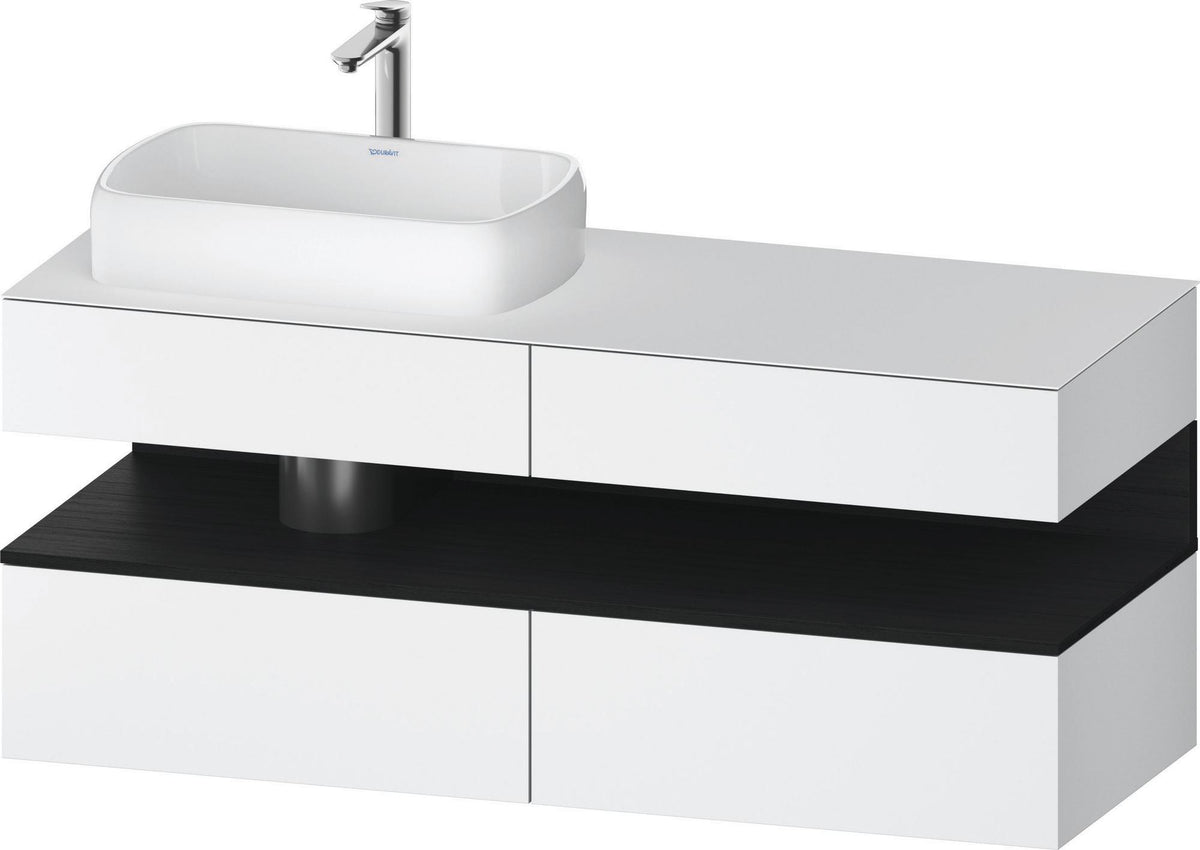 DURAVIT Qatego Studio F. A. Porsche Konsolenwaschtischunterbau 1400 mm Weiß Matt mit LED-Nischenbeleuchtung