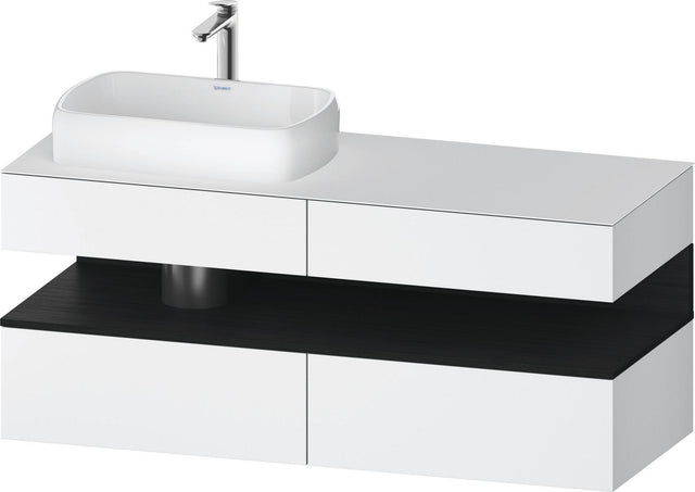 DURAVIT Qatego Studio F. A. Porsche Konsolenwaschtischunterbau 1400 mm Weiß Matt mit LED-Nischenbeleuchtung