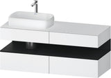 Duravit Qatego Konsolenwaschtischunterbau 1400 mm weiß hochglanz mit Eiche schwarz Nische