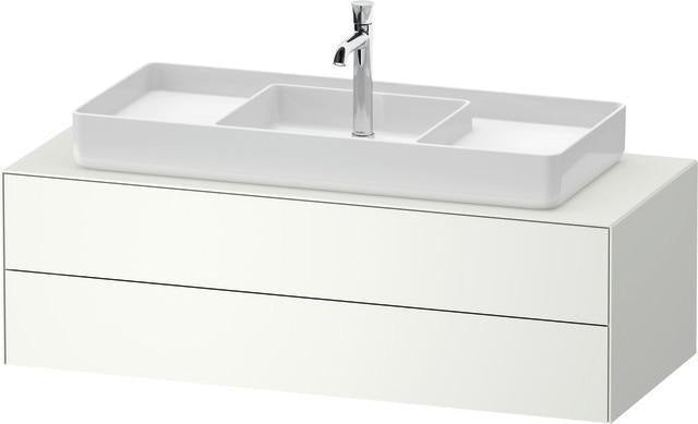 Duravit White Tulip Waschtischunterbau 1300 mm Nussbaum Mitte, wandhängend, Tip-On, 2 Schubkästen
