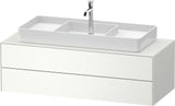 Duravit White Tulip Waschtischunterbau 1300 mm Nussbaum Mitte, wandhängend, Tip-On, 2 Schubkästen