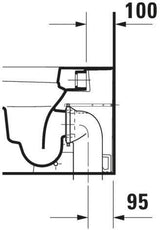DURAVIT Stand-WC Happy D.2 570 mm Tiefspüler, Abgang waagerecht, weiß