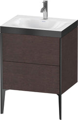 DURAVIT XViu Waschtischunterbauset 610x600x480mm, 2 Auszüge, Schwarz matt / Mediterrane Eiche