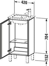 Duravit L-Cube Waschtischunterbau stehend 294x420x704mm mediterrane eiche 1 Tür links