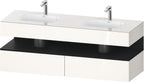 weiß / QA EWT m.Kon-WTU,1600x550x600mm,WPl:2 Ni-Bel,Weiß Hochgl,Ni:Eiche Schwrz.M,De