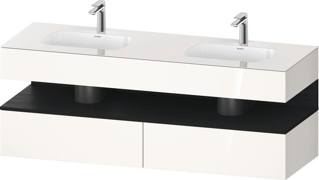 DURAVIT Qatego Studio F. A. Porsche Waschtischset 1600 mm mit Konsolenwaschtischunterbau, 2 Auszüge