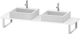 Duravit L-Cube Konsole variabel, 480 mm tief, weiß matt, mit 2 Waschschüssel-Aussparungen