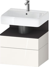 DURAVIT Qatego Waschtischunterbau 590 mm wandhängend, 1 Auszug, weiß Hochglanz, Nische Eiche Schwarz