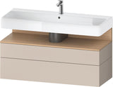 Duravit Qatego Waschtischunterbau 1190 mm – Weiß Matt mit Eiche Schwarz Nische, 1 Auszug, LED