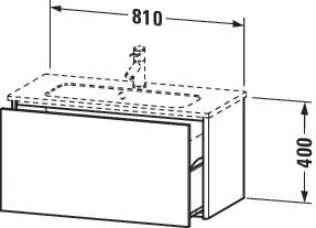 Duravit XSquare Waschtischunterbau 810 mm – wandhängend, Seidenmatt, für ME by Starck