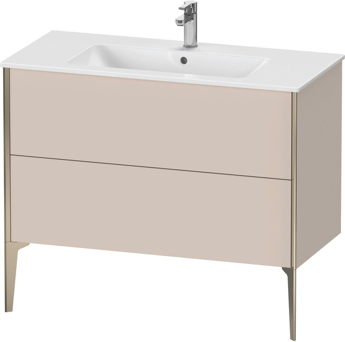 Duravit XViu Waschtischunterbau bodenstehend 1010 mm, 2 Auszüge, weiß matt, Tip-On