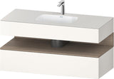 DURAVIT Qatego Einbauwaschtisch mit Konsolenwaschtischunterbau 1200 mm Eiche Terra & Weiß Hochglanz