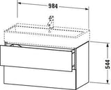 DURAVIT L-Cube Waschtischunterbau 984 mm, 2 Schubkästen, Weiß Matt, Wandmontage