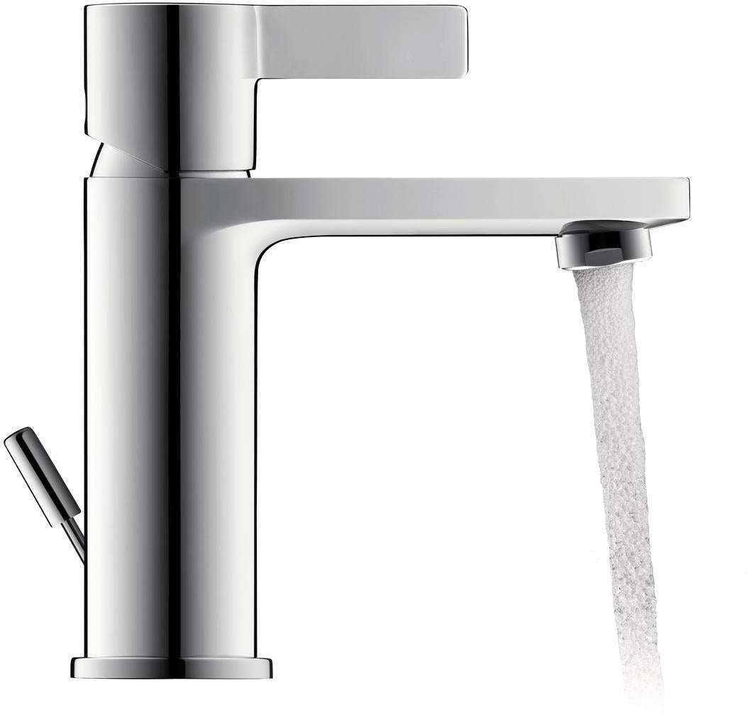 Duravit D-Neo Einhebel-Waschtischmischer mit FreshStart, Zugstange & Chrom – 94 mm Ausladung