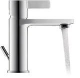 Duravit D-Neo Einhebel-Waschtischmischer mit FreshStart, Zugstange & Chrom – 94 mm Ausladung