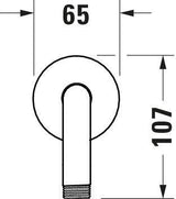 DURAVIT Brausearm L 210 mm Wandmontage Rosette rund Chrom – 1/2 Zoll Anschluss