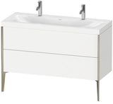 Duravit XViu Möbelwaschtischset 1200 mm Nussbaum Mitte mit Hahnlochbank und Raumsparsiphon