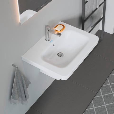 DURAVIT DuraStyle Möbelwaschtisch 650 mm mit Überlauf, 1 Hahnloch, weiß – wandhängend