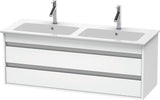 Duravit Ketho Waschtischunterbau 1270 mm, 2 Schubkästen, Weiß Matt, wandhängend, ME by Starck