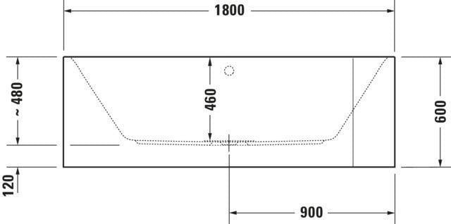 DURAVIT Happy D.2 Eckbadewanne 1800x800 mm links, Sanitäracryl, weiß glänzend, graphit supermatt