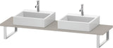 Duravit L-Cube Konsole variabel, 480 mm tief, weiß matt, mit 2 Waschschüssel-Aussparungen