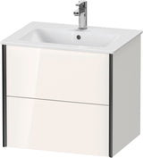 DURAVIT XViu Waschtischunterbau wandhängend 610 mm, 2 Schubkästen, weiß matt – ohne Griff, mit Tip-On-Technik
