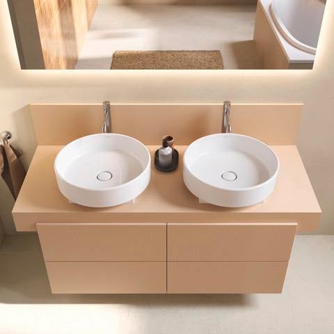 DURAVIT Balcoon Konsole 1400 mm mit Ausschnitt links – Elfenbein Matt