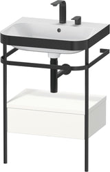 DURAVIT Happy D.2 c-bonded Waschtischset mit Metallkonsole, 575 mm, Weiß