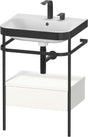 DURAVIT Happy D.2 c-bonded Waschtischset mit Metallkonsole, 575 mm, Weiß
