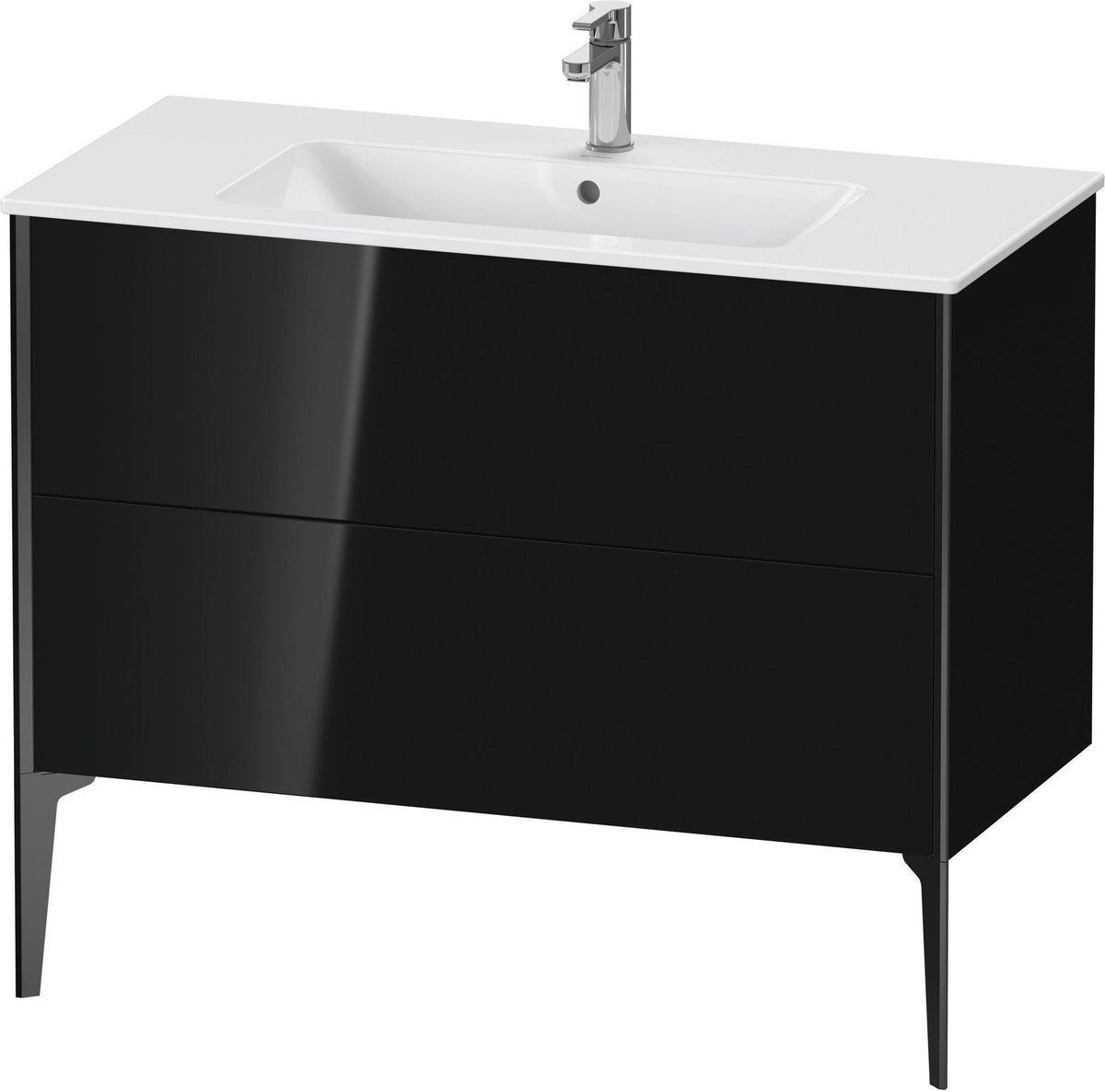Duravit XViu Waschtischunterbau bodenstehend 1010 mm, 2 Auszüge, weiß matt, Tip-On