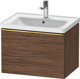 Duravit D-Neo Waschtischunterbau 634 mm betongrau matt mit Bronze-Griff und Soft-Close-Auszug