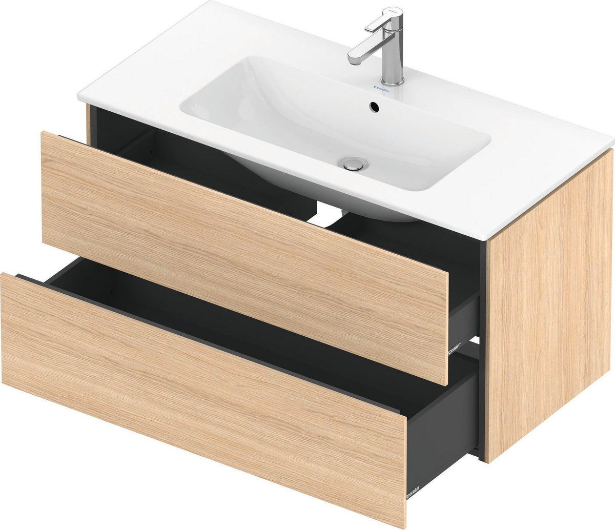 Duravit L-Cube Waschtischunterbau 1020 mm taupe matt – wandhängend, 2 Schubkästen, Tip-On