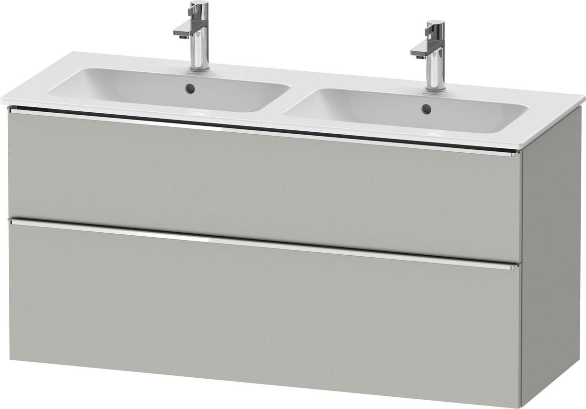 Duravit D-Neo Waschtischunterbau 1280 mm betongrau matt – wandhängend, 1 Auszug, Bronze Griff