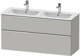 Duravit D-Neo Waschtischunterbau 1280 mm betongrau matt – wandhängend, 1 Auszug, Bronze Griff