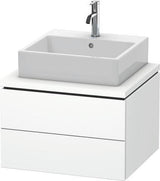 Duravit L-Cube Waschtischunterbau 620 mm taupe supermatt – 2 Schubkästen, Tip-On, wandmontiert