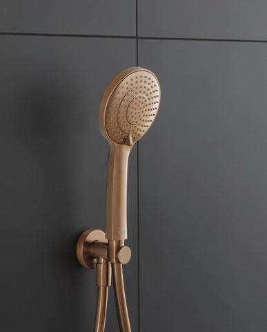 DURAVIT Wandanschlussbogen 55x102 mm rund in Gold poliert – Brausen und Zubehör
