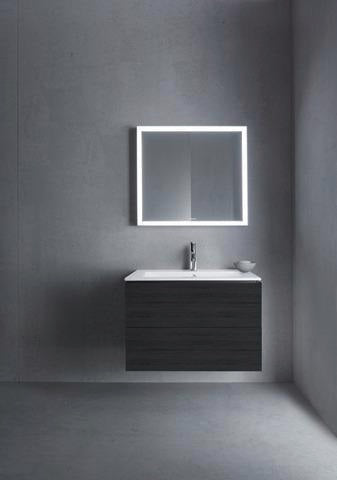 Duravit L-Cube Waschtischunterbau 820 mm taupe matt mit 2 Schubkästen und Tip-On-Technik