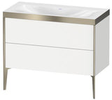 DURAVIT XViu Möbelwaschtischset 1000 mm mit Unterschrank Nussbaum und Keramikwaschtisch
